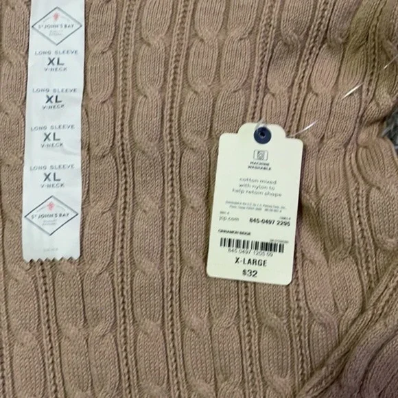 ⭐️ST. John's Bay Womens V Neck‎ Long Sleeve Pullover Sweater color  size XLP - Picture 10 of 10